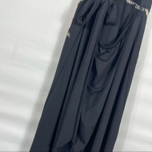 Black Red Roses Slit Maxi Dress - Picture 10 of 12